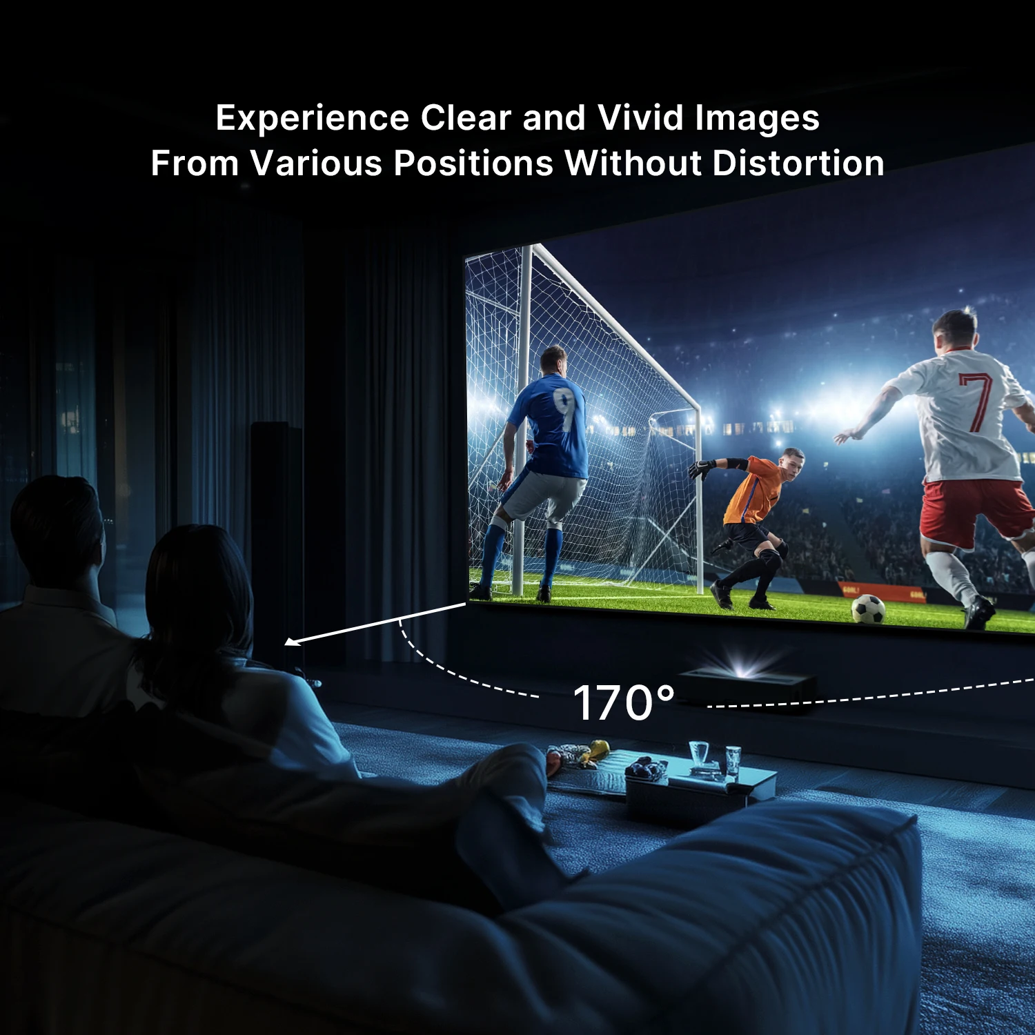 NP 132 Zoll hochpräzise 4K UST ALR Projektorleinwand mit schwarzem Raster, nahtlose linsenförmige Theater-große Projektorleinwand