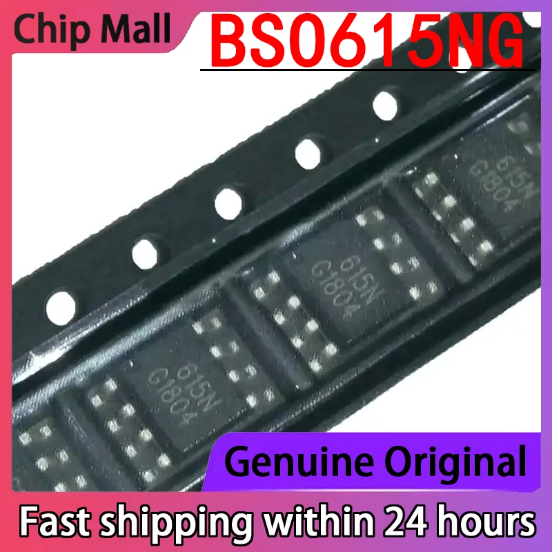 5PCS Brand New BSO615NG Screen Printed 615N Package SOP8 Dual N Channel Withstand Voltage: 60V Current: 2.6A