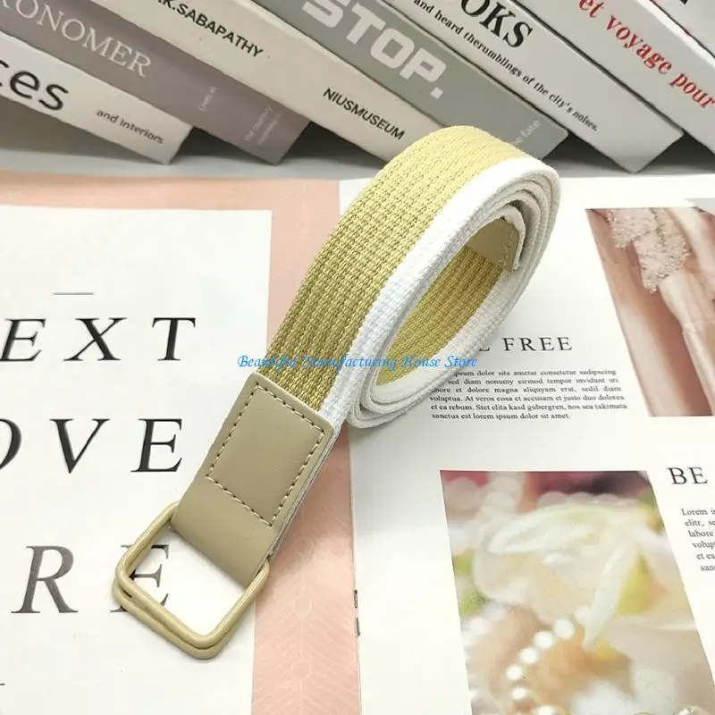 

E56A Elegant Casual Belt Lovely Canvas Waist Belt for Casual Dresses Finery