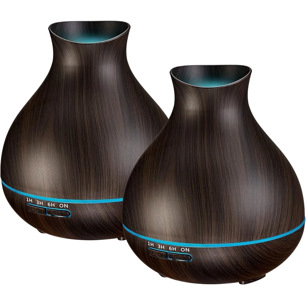 موزع روائح الزيوت العطرية العلاجية 550 مل مرطبات إيقاف تلقائي رذاذ بارد 7 ألوان LED إعداد مؤقت غرفة كبيرة للمنزل