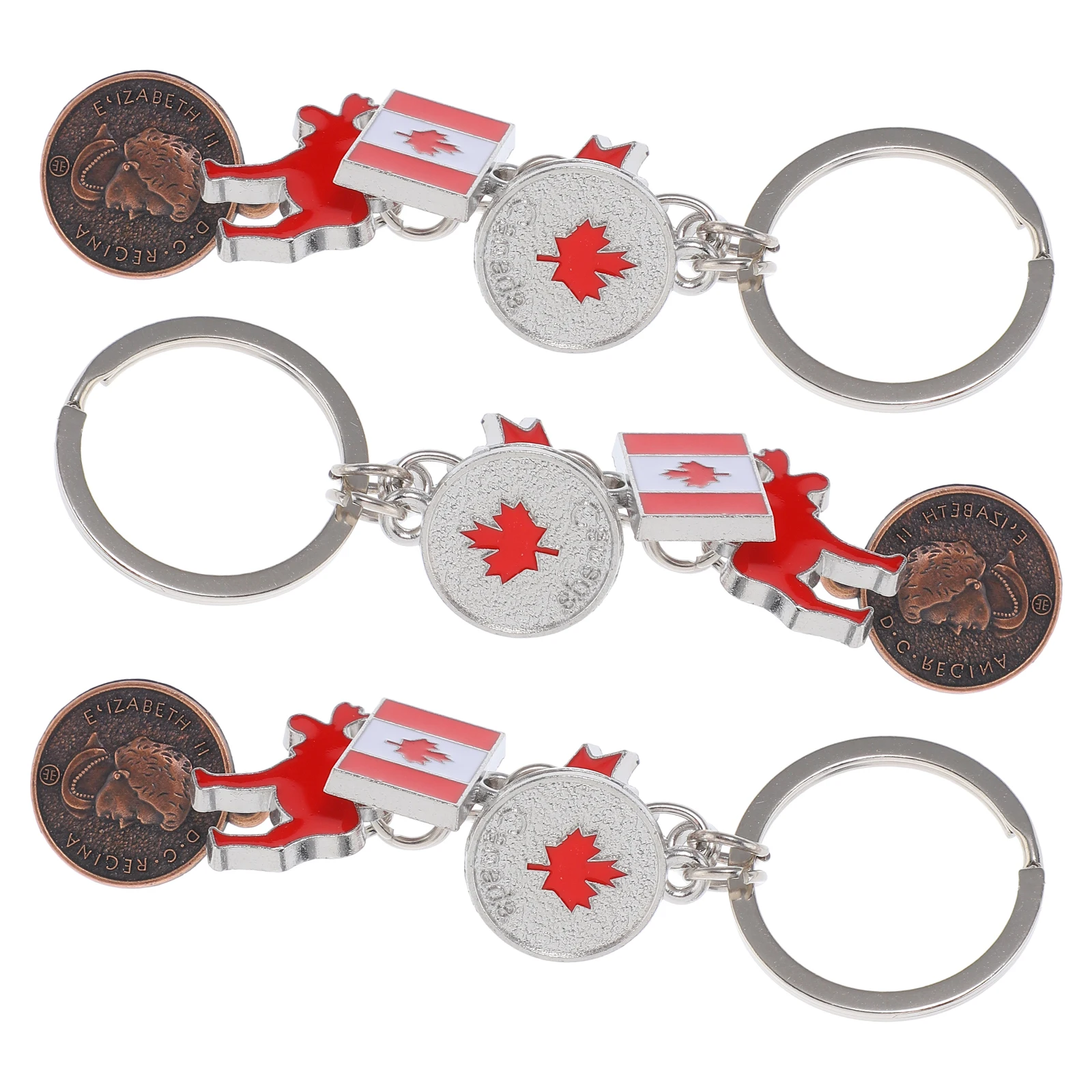 

3Pcs National Flag Keychain Decorative Key Ring Sturdy Zinc Alloy Perfect Gift Family Friends Party Everyday Use