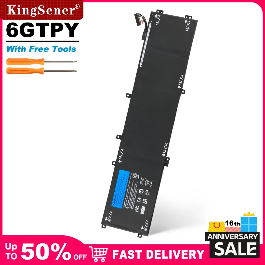 

KingSener New 6GTPY 11.4V 97WH Laptop Battery For DELL XPS 15 9570 9560 7590 For DELL Precision 5520 5530 Series Notebook H5H20