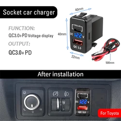 Car Charger Dual USB C PD Ports Phone Quick Charge QC3.0 Auto Adapter Phone 12V Car Cigarette Lighter Socket Charger For TOYOTA