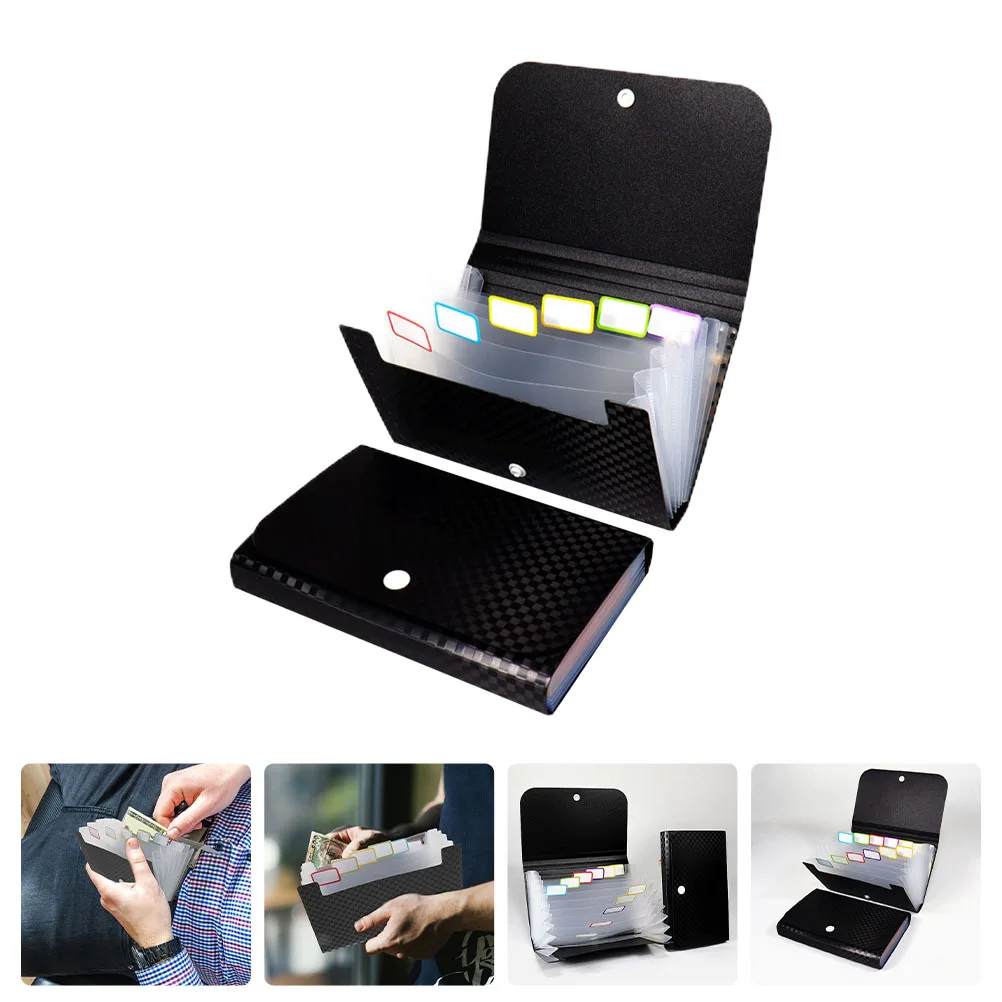 

2Pcs Document Folder -Layer File Organizer Portable Receipt Holder Small Folder Bag for Office Travel