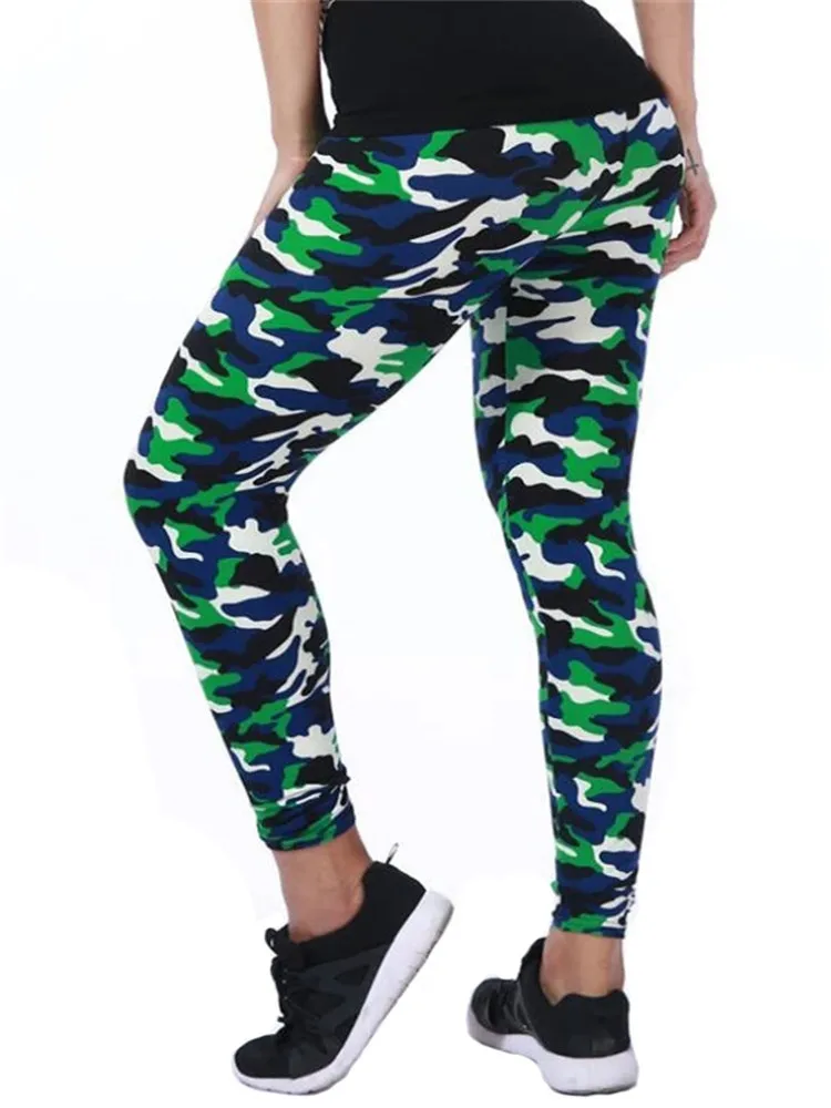 VISNXGI Push-Up-Leggings frauen Kleidung Camouflage Workout Hosen Druck Elastizität Fitness Casual Solide Polyester Jeggings