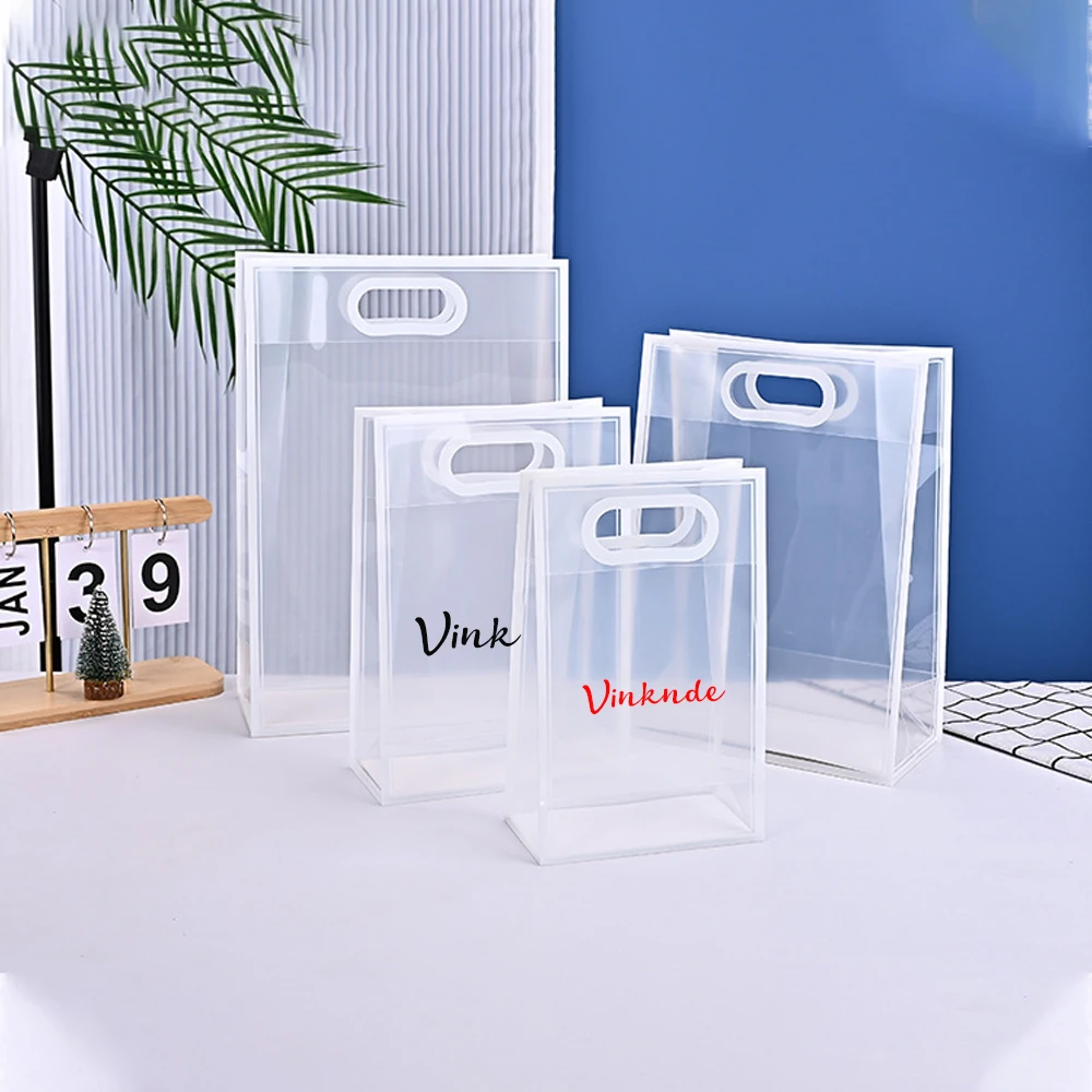 Pvc Plastic Bags For Customized Logo Gift Bag Wedding Party Packaging Pouches PP Handbags Shopping Cosmetic Travel Storage Sack