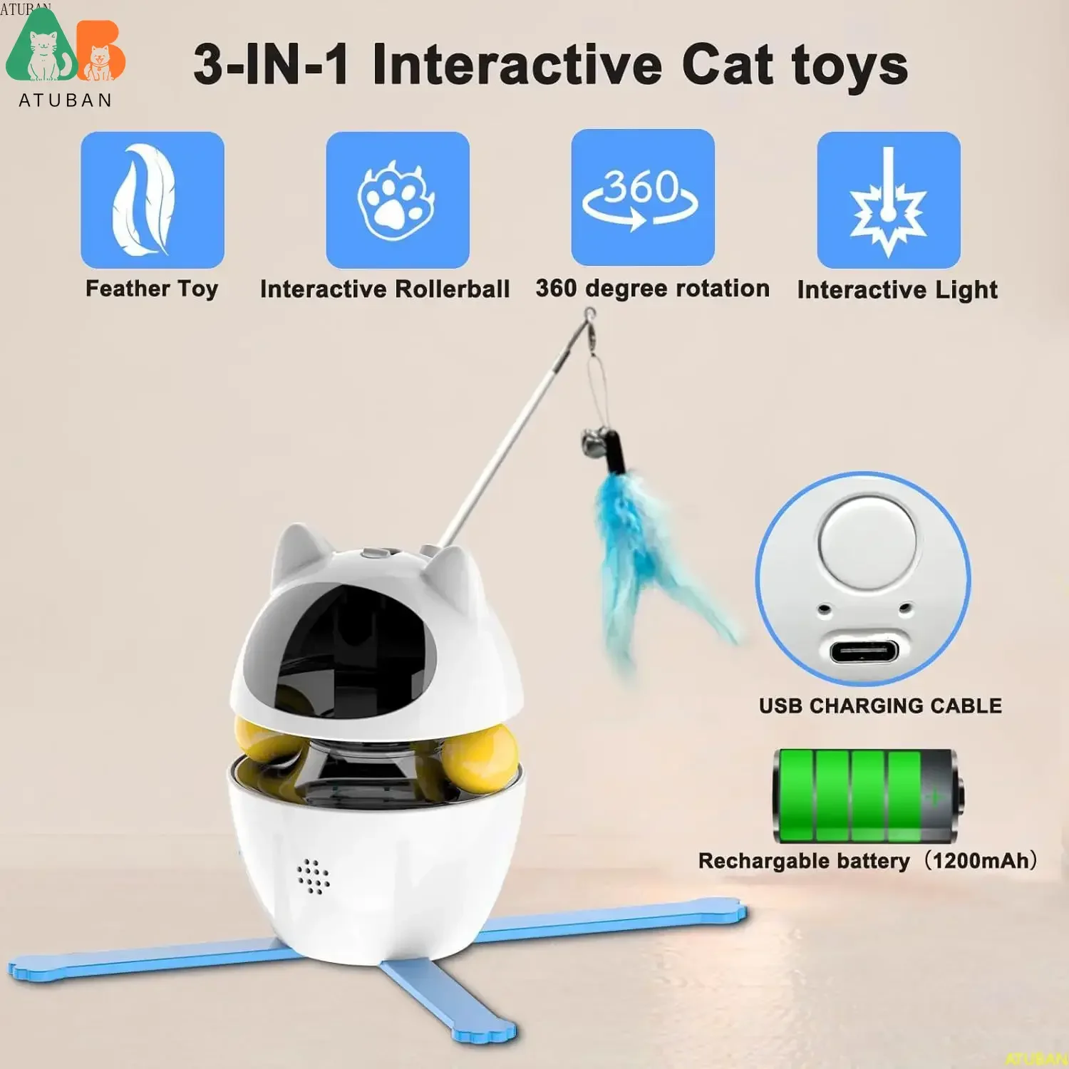 3-in-1 Interactive Cat Toy 5