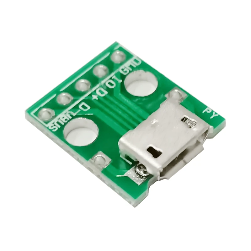 10pcs Micro USB To DIP Adapter 5pin Female Connector Module Board Panel Female 5-Pin Pinboard B Type PCB 2.54 MM