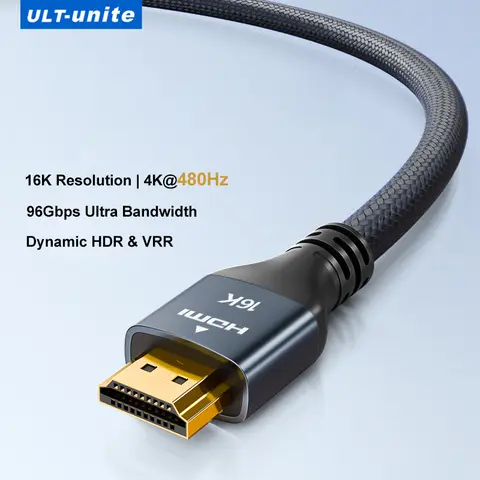 16K HDMI 2.2 Cable 96Gbps Ultra High Speed 8K120Hz 4K480Hz HDMI Cord HDCP 2.3 HDR10 for PS5/Xbox Series X|S/Roku TV/Gaming