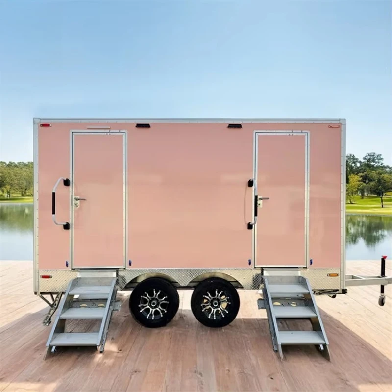Integrated Mobile Toilet & Shower Trailer Waterproof Insulated Customized for Outdoor Camping Wilderness Exploration