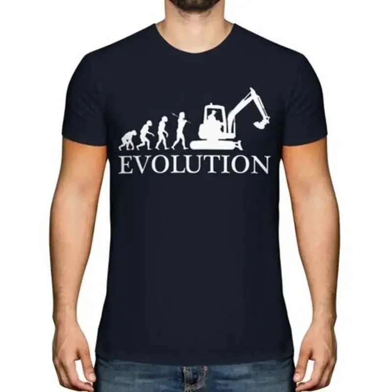 Ausgräber Evolution Of Man Herren T-Shirt Geschenk Bagger Bauherr