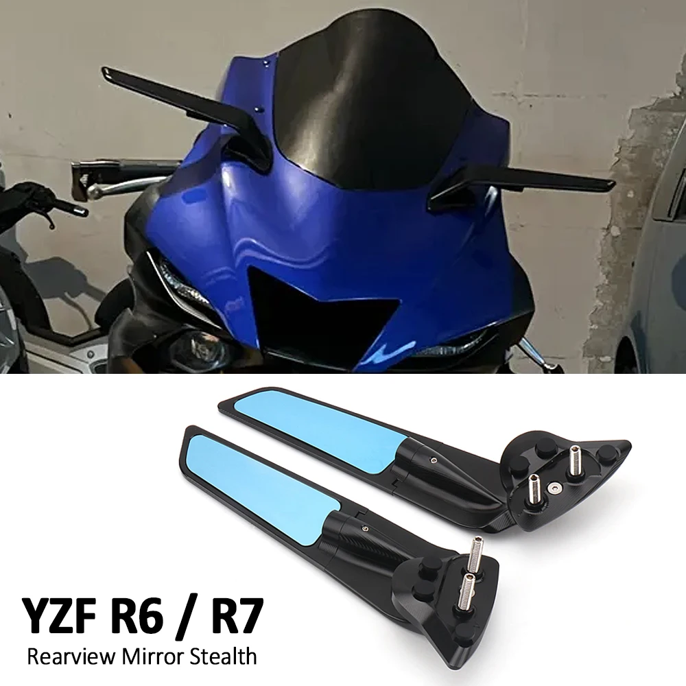 

Motorcycle Rearview Mirror Stealth Sport Winglet Mirrors For Yamaha YZF-R6 YZF R6 2017-2020 YZF-R7 YZF R7 2021-2025 2024 2023