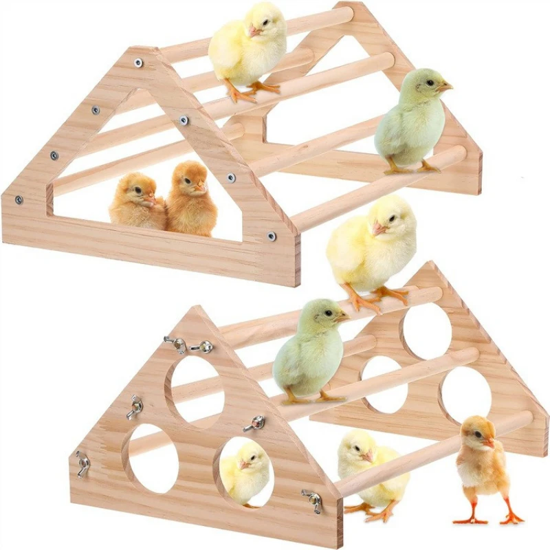 Outdoor Wooden Big Hen Rooster Standing Rack Pet Fitness Supplies Wooden Chicken Parrot Triangle Standing Rack Base
