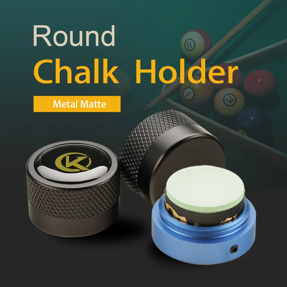 

KONLLEN Round Pool Cue Taom Chalk Holder-Portable Metal Cue Chalk Holder Case for Billiard Carom Cue Snooker Sports Accessories