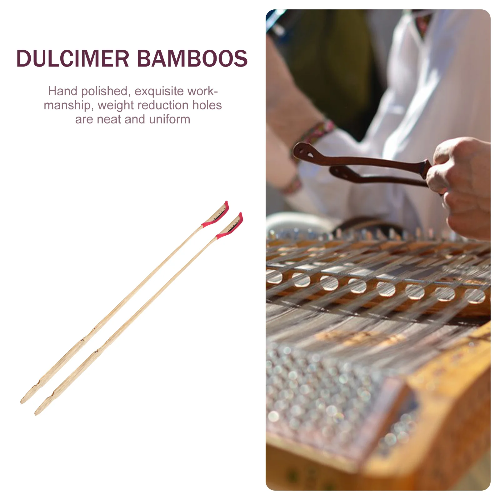 

2pcs Ebony Strip Dulcimer Bamboo For Performance Premium Yangqin Jean Bamboo Musical Instrument Accessories