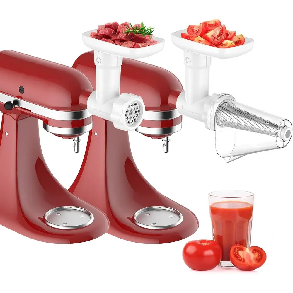 

Vegetable and Fruit Strainer Set with Grinder, Sausage Tubes, and Juicer Auger for Stand Mixers