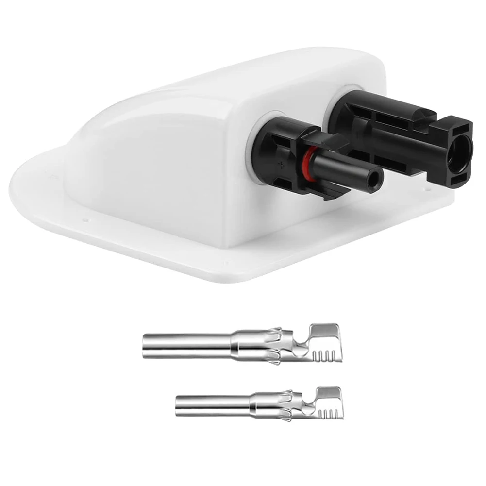 

Solar Connection Box for Solar Cells Waterproof Design for RV and Boat Use ABS Construction with 2 Input Glands for Cables