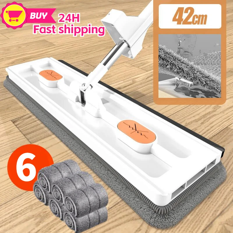 New Style Large Flat Mop Self-contained Slide Microfiber Floor Mop Wet and Dry Mop For Cleaning Floors Home Cleaning Tools