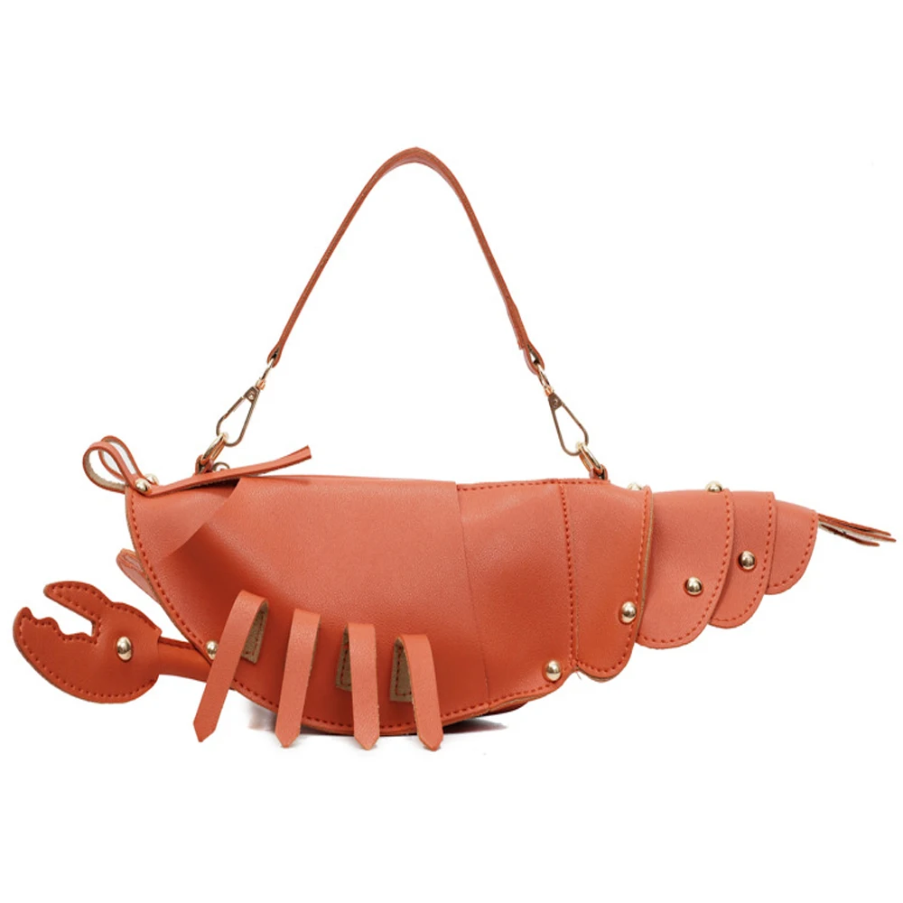 

New Summer Ladies Messenger Bags Funny Lobster Shape Creative Design Fashion Rivet Elements Trends Girls Shoulder Crossbody Bags