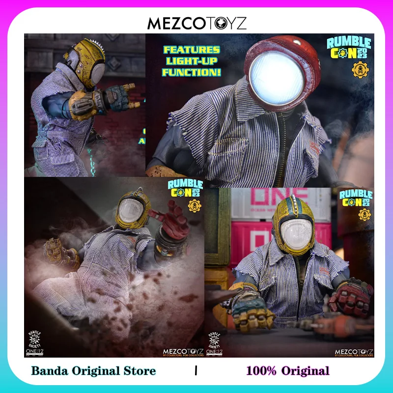 100% em Estoque, Original Rumble Society Mezco Toys One:12 Collective Slugfest, Figuras de Ação Exclusivas de Anime