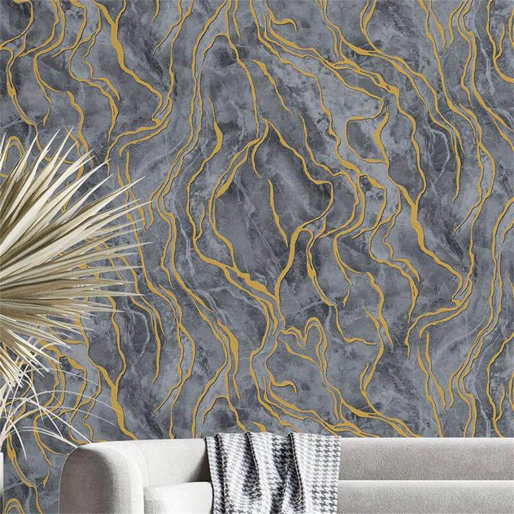 Custom 3d wallpaper mural modern minimalist light luxury artistic conception golden line wallpapers for living roomTV background