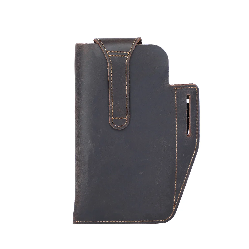 S.WORKER Vintage Herren-Gürteltasche aus Vollnarbenleder, Echtleder-Freizeitgürteltasche für Handy und Schlüssel. – Detail 8