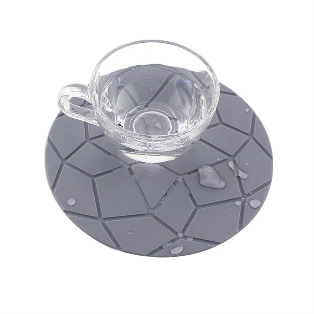 

Grey Round Silicone Placemat Non-Slip Heat Resistant Table Dishware Pad For Kitchen Dining Home Adiabatic Washable Portable