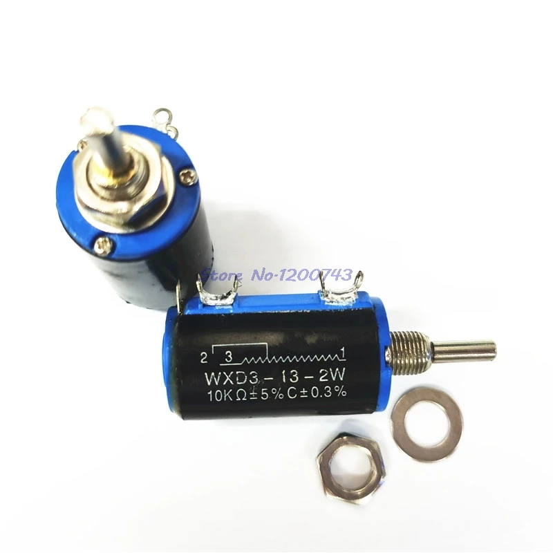 2pcs/lot WXD3-13-2W 6K8 ohm 6.8K WXD3-13 2W Rotary side Rotary Multiturn Wirewound Potentiometer In Stock