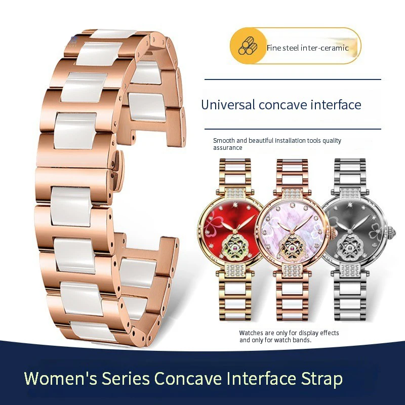 Pasek ceramiczny z karbowanym 20*12mm do zegarka MK damska gwieździste niebo seria Parker MK5896 ceramiczna bransoletka na rękę dla Folli Follie