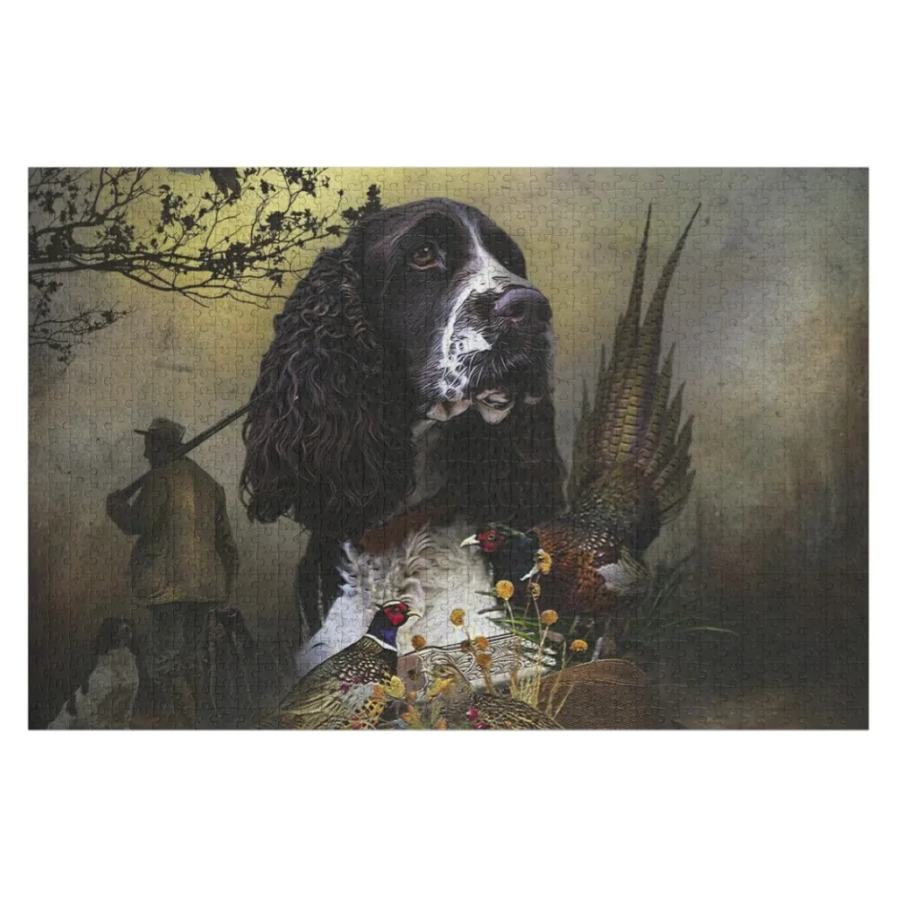 English Springer Spaniel with pheasant Jigsaw Puzzle Wood Adults Toddler Toys Scale Motors Puzzle