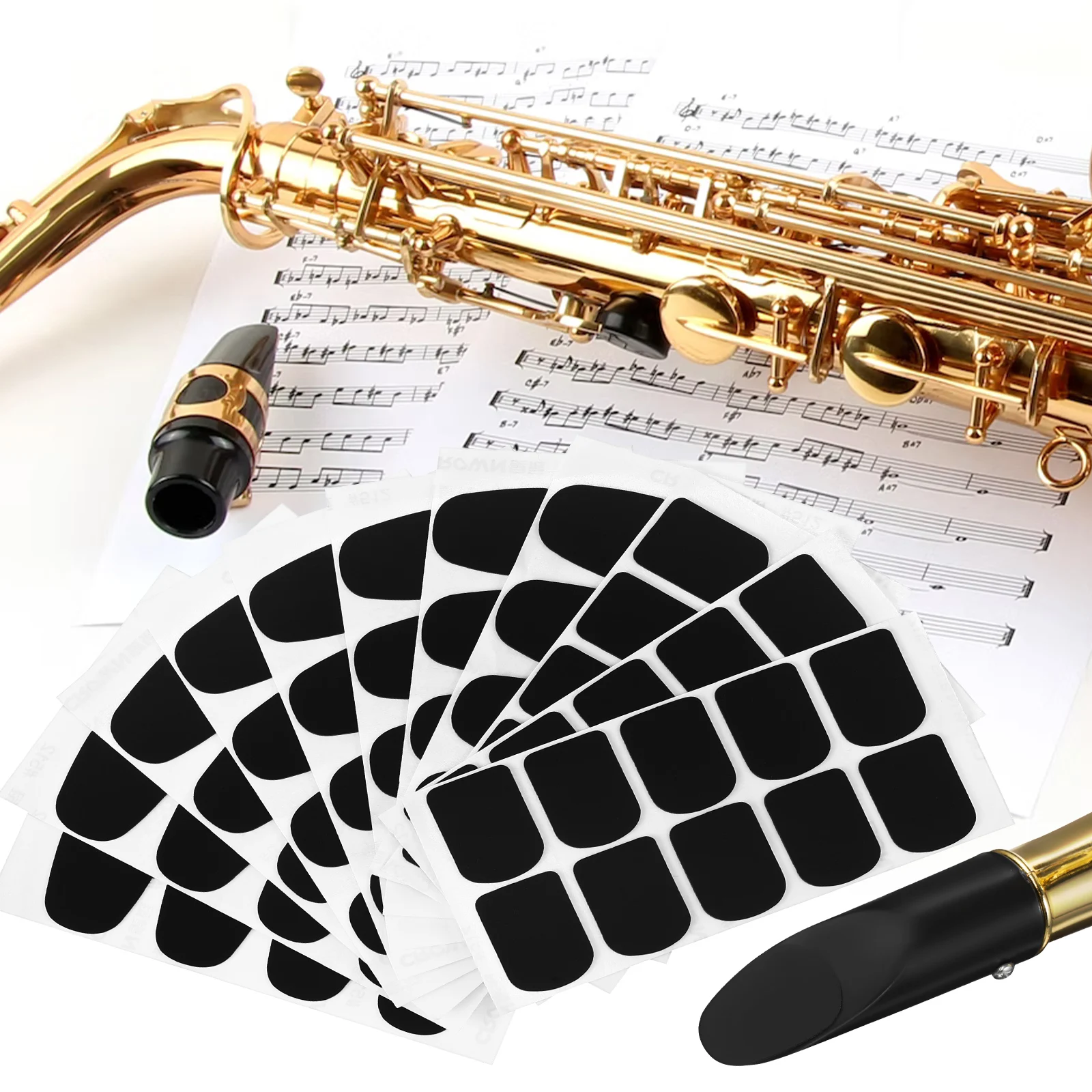 

94Pcs Saxophone Clarinet Adhesive Cushions Square Oval Patch Reduce Noise Preserve Clarity Sax Pad for Rehearsal Concert