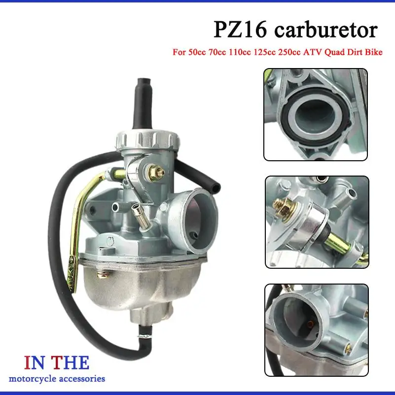 High quality Hand Choke PZ16 16mm Carb Carburetor For KEIHIN 50cc 70cc pit dirt bike motorcycle motorcross MOTO