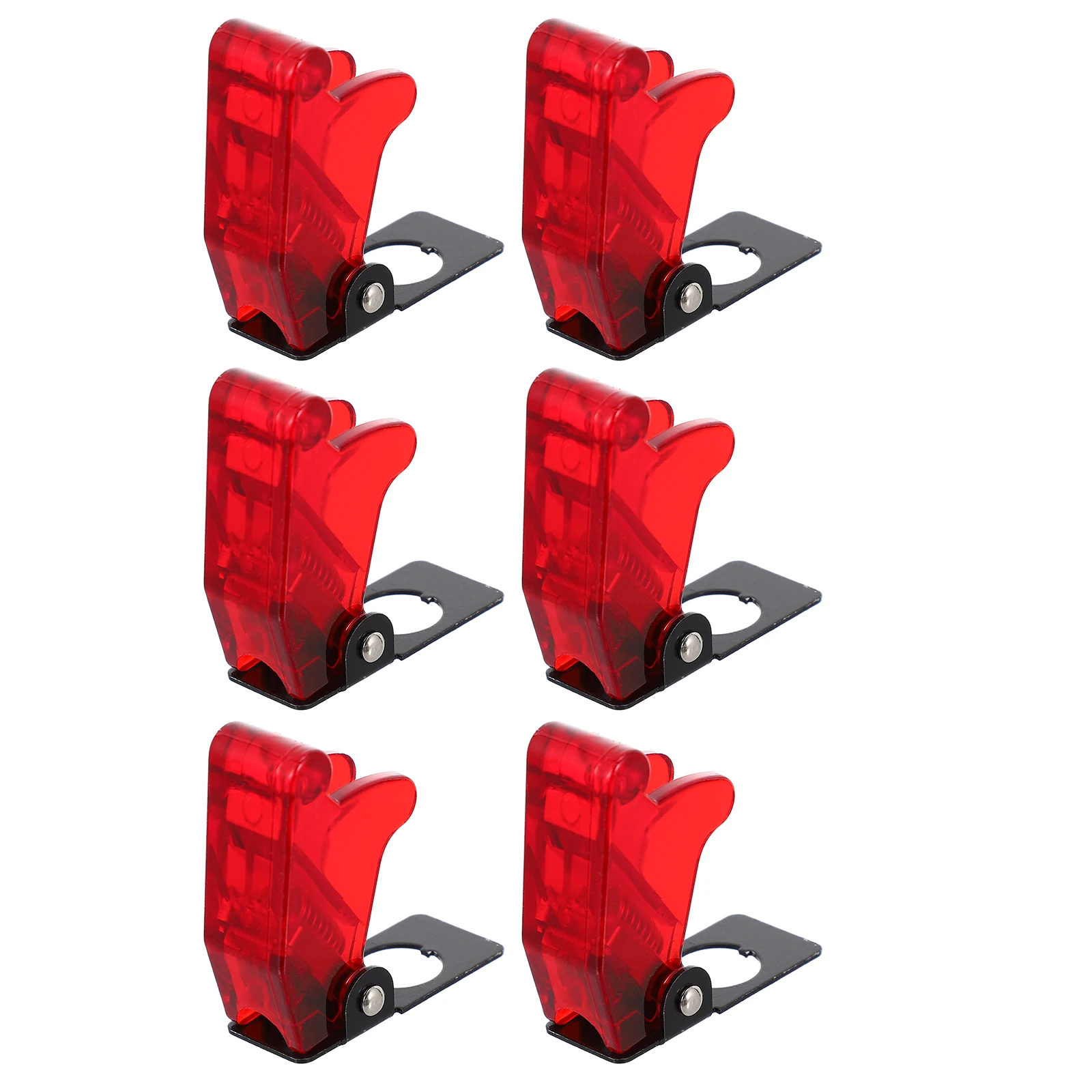 6Pcs Red Toggle Switch Covers Waterproof Dustproof Safety Guards Durable Plastic Iron for Various Uses Toggle Covers