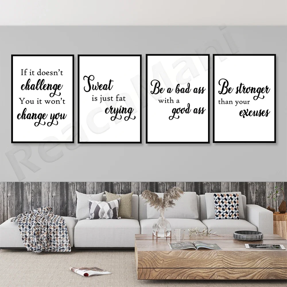 More power than your excuses Printing, quotes, inspirational canvas wall art motto painting printing Nordic poster alphabet home