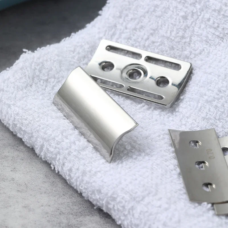 Yaqi Trifecta с зазором лезвия 0,7 мм, 0,9 мм и 1,1 мм для удобного бритья, портативная бритвенная головка из полированной нержавеющей стали 316,