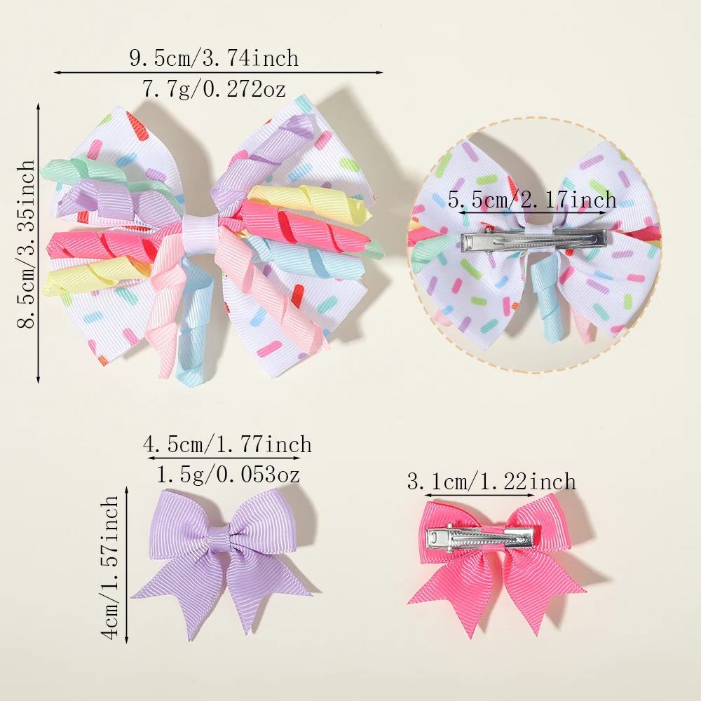 1 Set Ribbon Bow Hair Clips Children's Party Outfits Bangs Side Clips for Girls and Teenagers Gifts for Girls' Hair Accessories