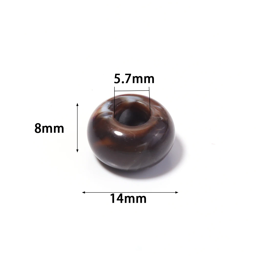 50Pcs/Lot 14×8mm Big Hole Acrylic Beads Charms Spacer Beads For Jewelry Making DIY Necklace Bracelet Keychain Accessories