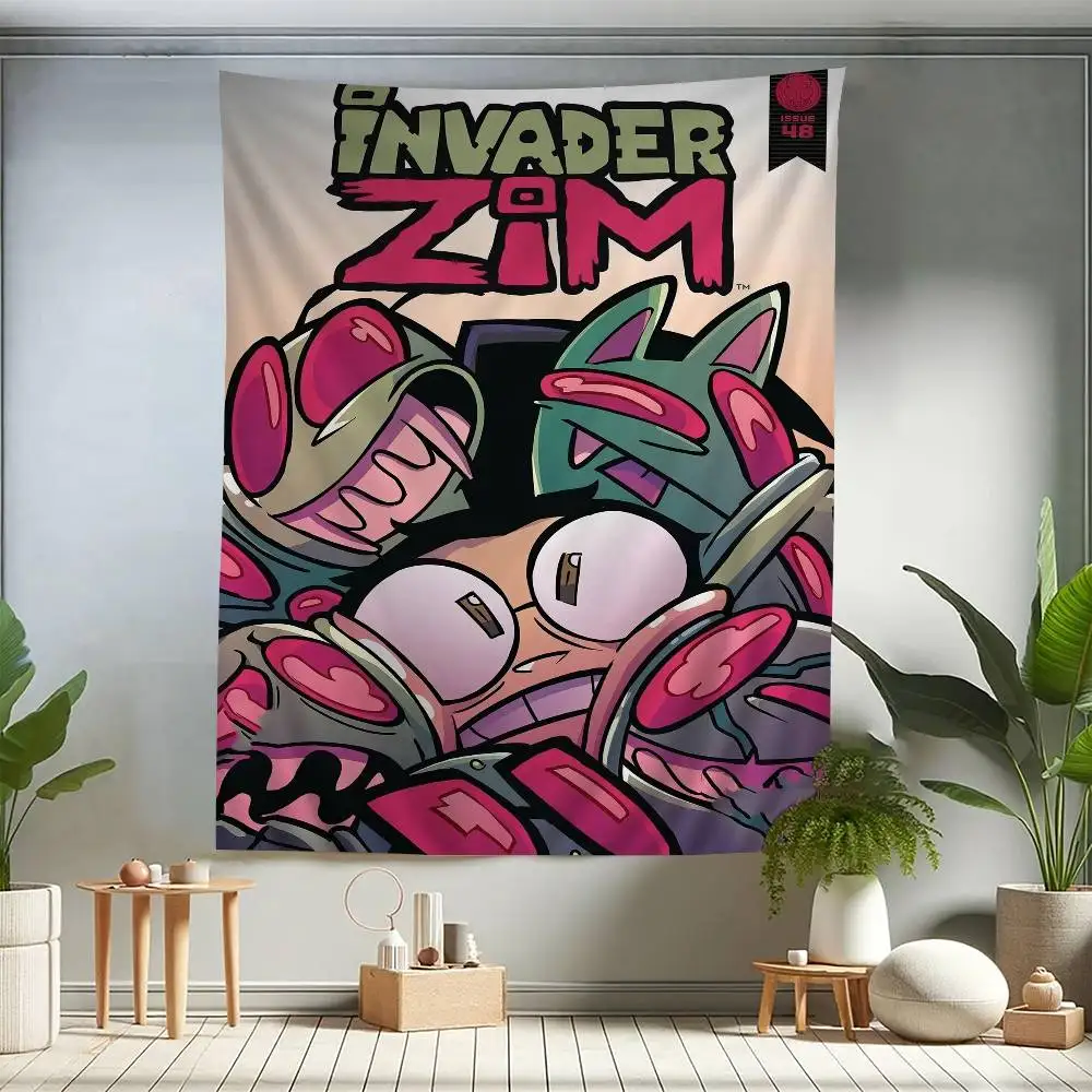 I-Invader Z-Zim DIY Wall Tapestry for Living Room Home Dorm Decor Wall Art Decor