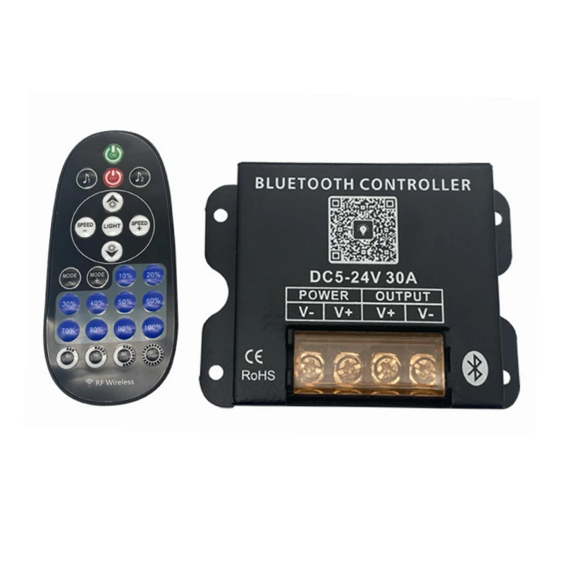 

DIM Smart LED Bluetooth Controller DC5V 12V 24V 30A Dimmer with Wireless RF 25 Key Remote for Monochrome Strip 5050 2835 Dimming