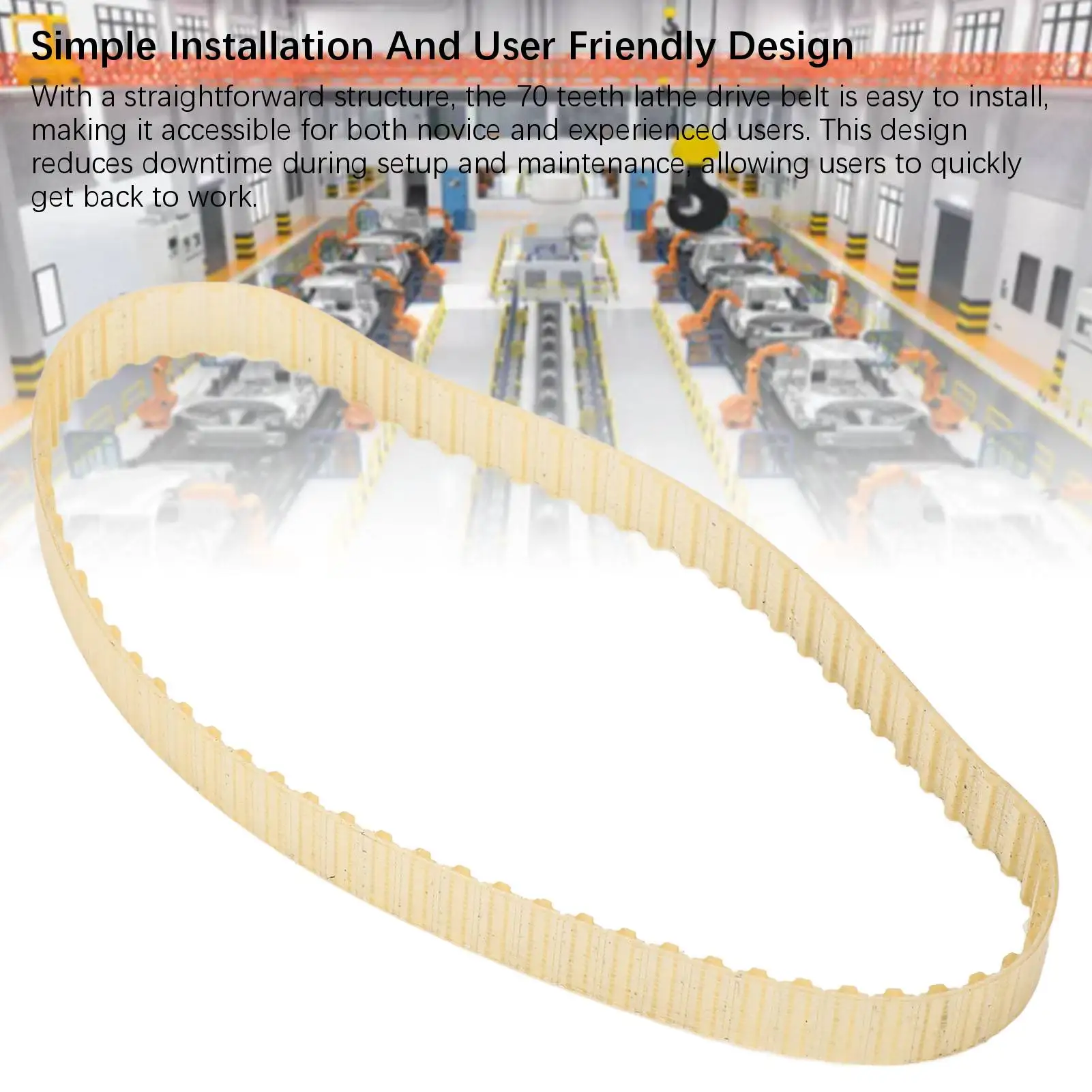 Mini Lathe Belt User Friendly Good Shock Absorption Good Compatibility Lathe Drive Belt 70 Teeth Transparent for Maintenance