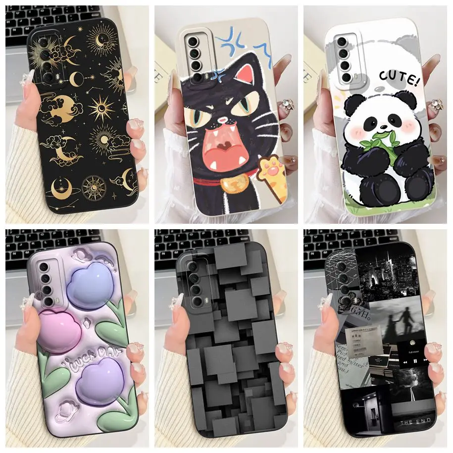 For Huawei P Smart 2021 Case Fashion Pattern Soft Back Cover For Huawei Y7a Phone Cases For Huawei Enjoy 20 SE PSmart 2021 Funda