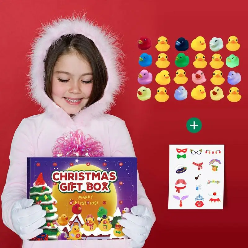 Christmas Advent Calendar 2023 24 Days Christmas Gift Set Countdown with Rubber Ducks Bath Toys DIY Fun for Kids and Adults