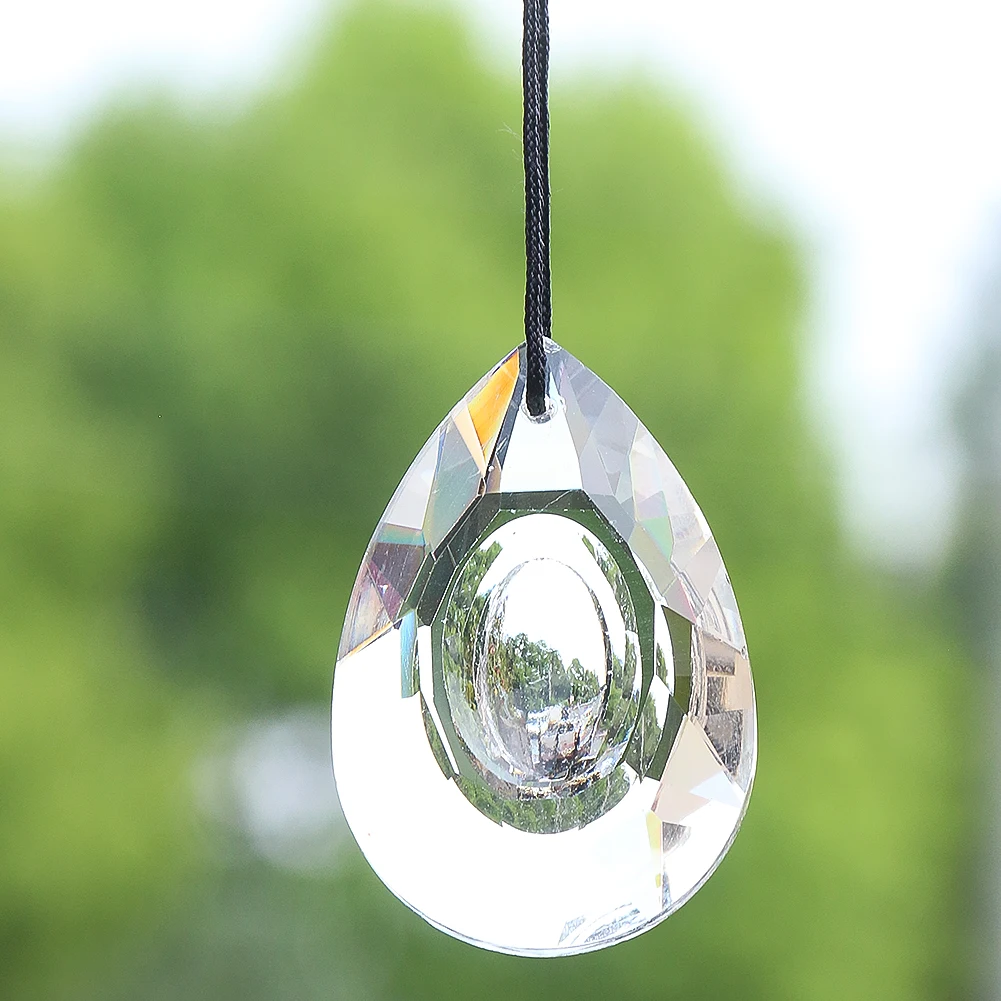 

2PCS Clear Dragon Eyes Faceted Glass Prism DIY Chandelier Crystal Lighting Accessory Hang Ornament Suncatcher Pendant Rainbow