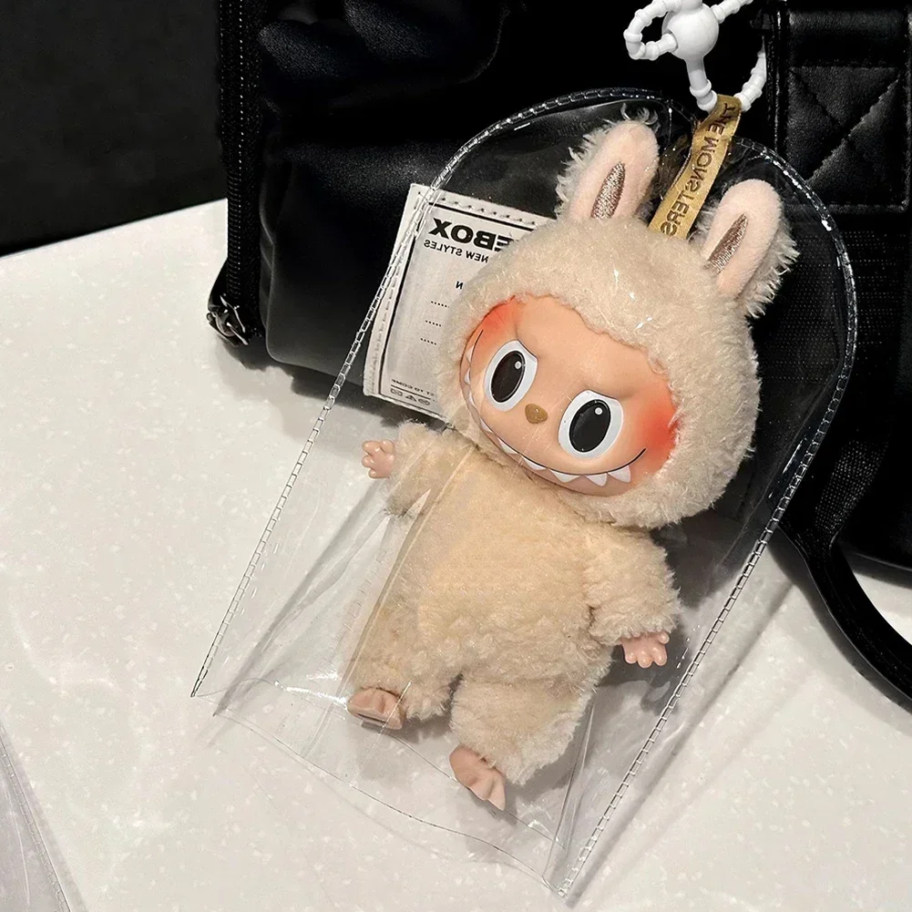 Doll Raincoat PVC Dustproof Transparent Bag Plush Pendant Dustproof Case Outing Bag for Labubu High-definition Protective Cover