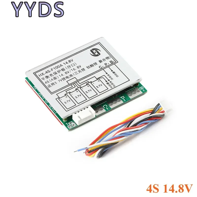 BMS 4S 100A 14.8V/16.8V Li-ion Lithium 18650 Battery BMS PCM Protection Circuit Board Module with Balance Equalizer