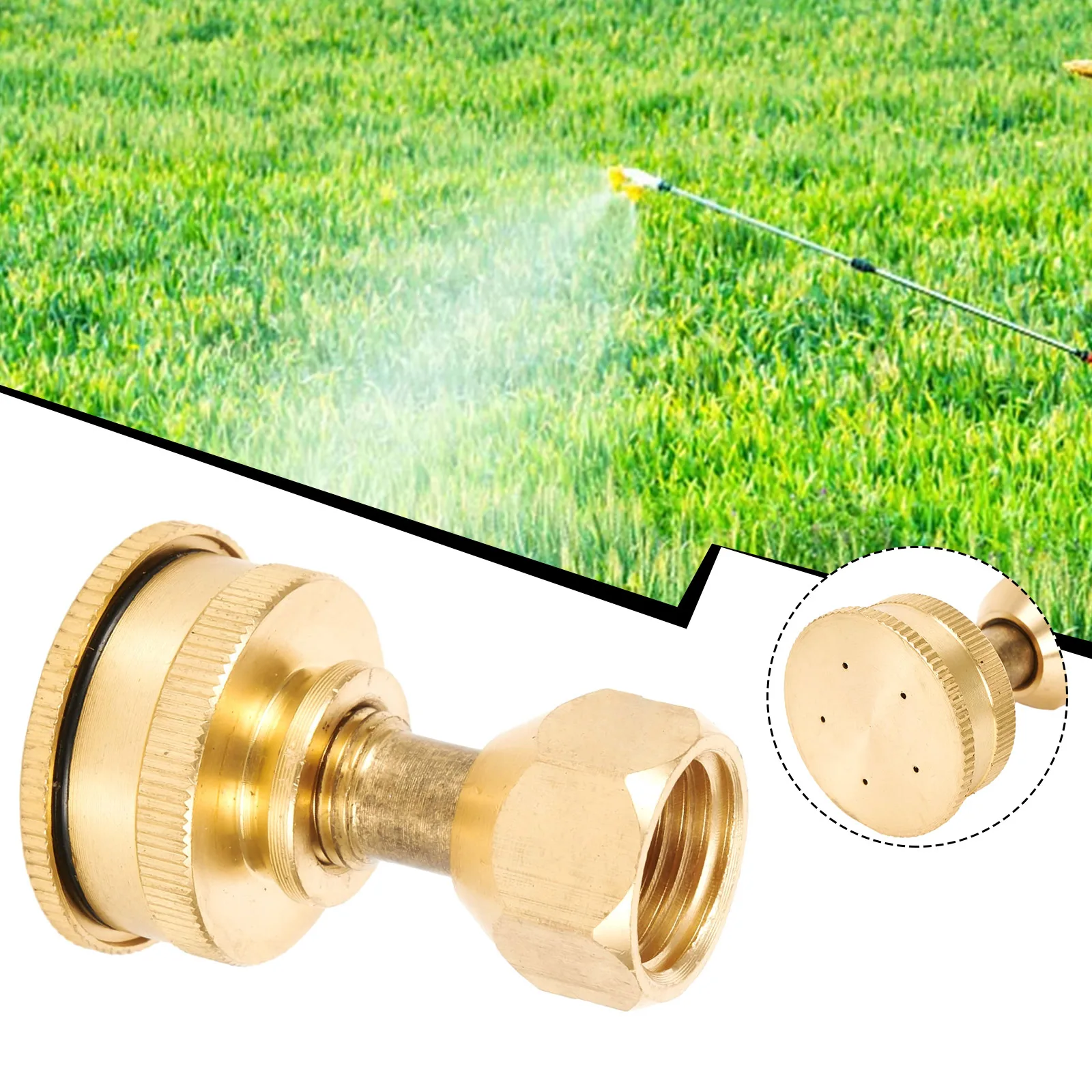 New Brass Garden Sprinkler Hose Brass Sprayer Nozzle Easy Installation Adjustable 5 Hole For Public Green Space