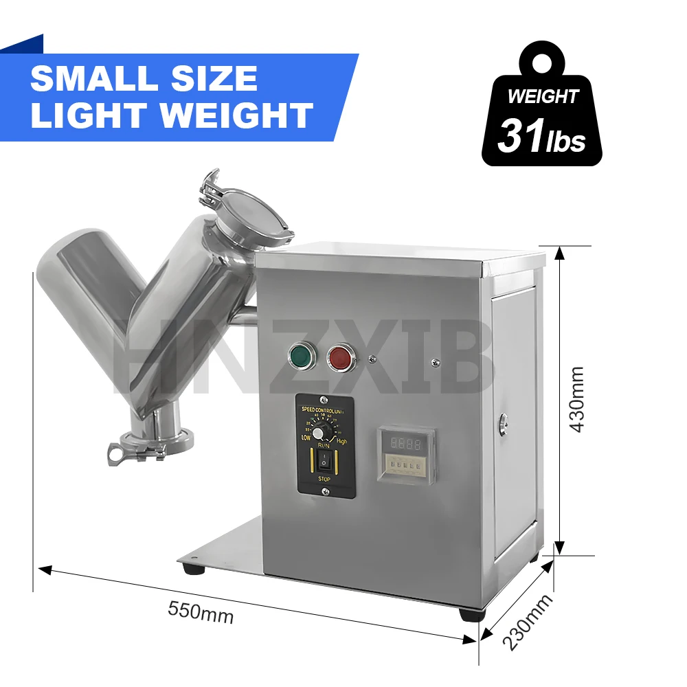 2L V-mixer High Frequency Food Mixer V-Type Dry Powder Powder Mixing