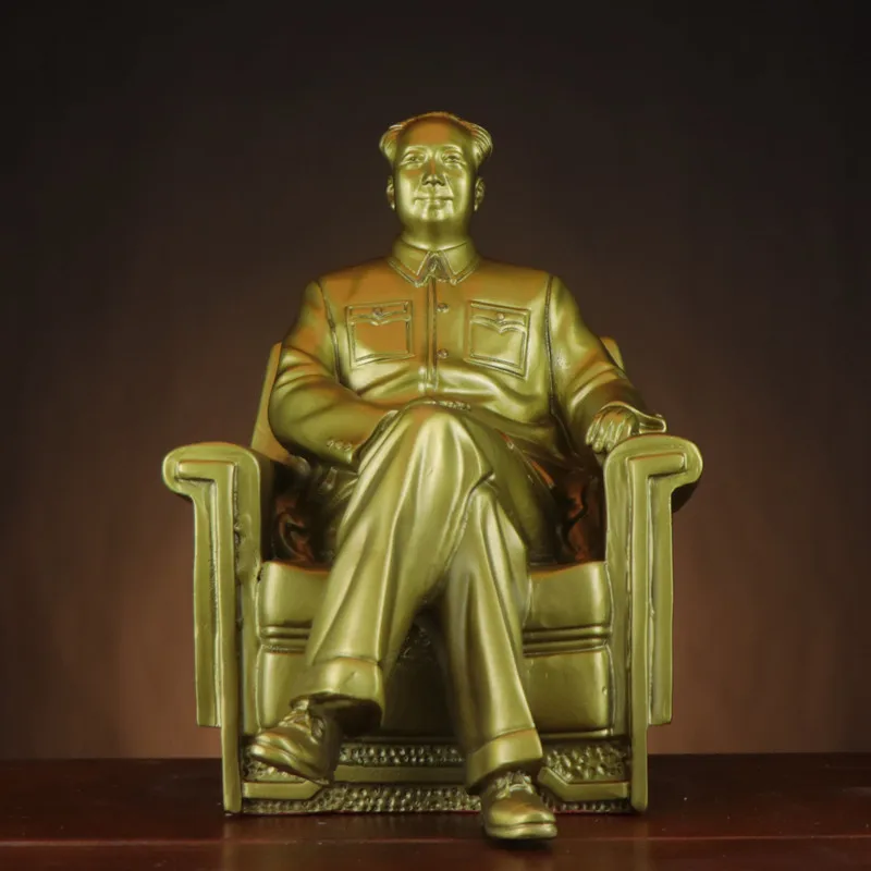 Mao Zedong , president , great man home and office bronze ornament, sitting statue with