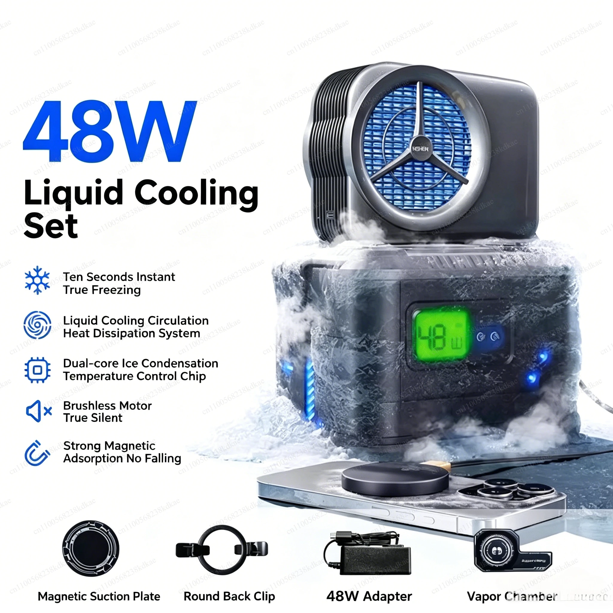 50W Mobile Phone & Notebook Cooler, Instant Cooling Radiator, 48W Semiconductor Cooling Artifact for Gaming Laptop Phone