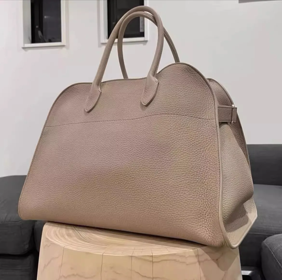 2024 Niche fashion European Style Split Leather Top-handle Bag Simple Large Capacity Style Handbag Tote Bag For Women Daily Use